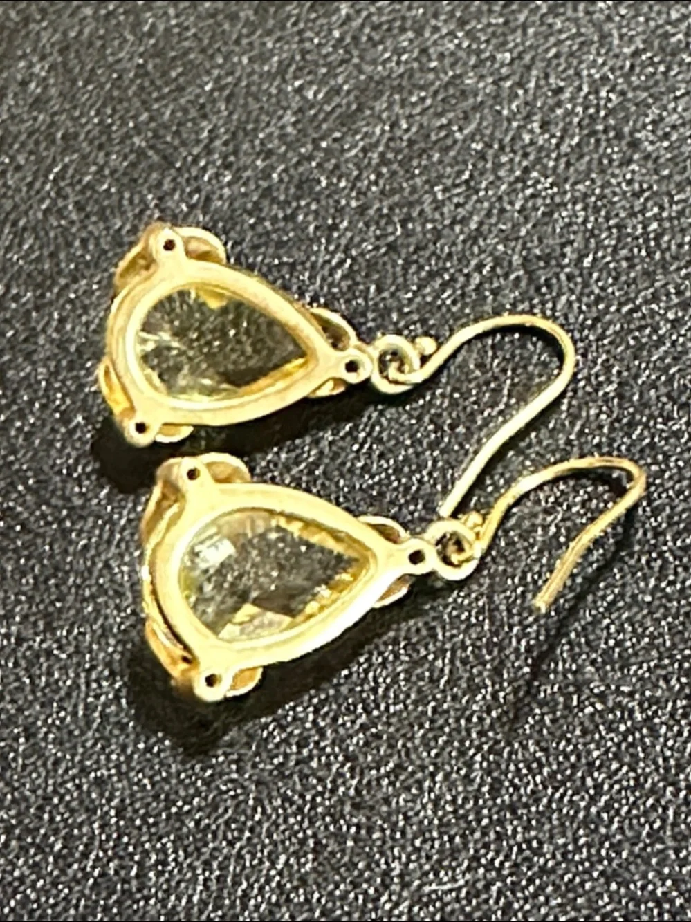 Faceted Yellow Quartz Teardrop Drop Earrings